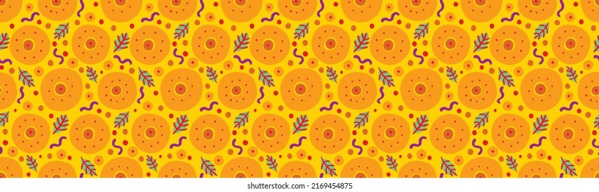 Seamless pattern with fantasy flowers, ethnic rotary repeat fabric and tile design, natural wallpaper, floral decoration curl illustration. Paisley print hand drawn elements.Ukrainian pattern