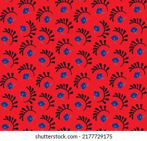 Seamless pattern with fantasy flowers, ethnic rotary repeat fabric and tile design, natural wallpaper, floral decoration curl illustration. Paisley print hand drawn elements.Ukrainian pattern