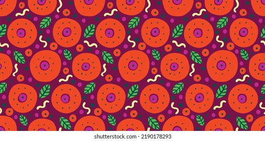 Seamless pattern with fantasy flowers, ethnic rotary repeat fabric and tile design, natural wallpaper, floral decoration curl illustration. Paisley print hand drawn elements.Ukrainian pattern