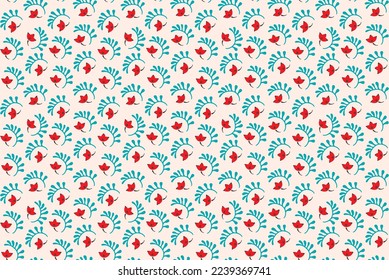 Seamless pattern with fantasy flowers, ethnic rotary repeat fabric and tile design, natural wallpaper, floral decoration curl illustration. Paisley print hand drawn elements.Ukrainian pattern