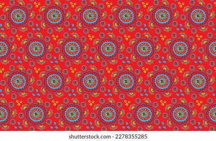 Patrón inmaculado con flores de fantasía, tela repetida étnica y diseño de baldosas, tapicería natural, decoración floral de dibujos curlos. Paisley imprime elementos dibujados a mano. Patrón ucraniano