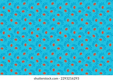 Seamless pattern with fantasy flowers, ethnic rotary repeat fabric and tile design, natural wallpaper, floral decoration curl illustration. Paisley print hand drawn elements.Ukrainian pattern