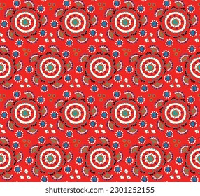 Seamless pattern with fantasy flowers, ethnic rotary repeat fabric and tile design, natural wallpaper, floral decoration curl illustration. Paisley print hand drawn elements.Ukrainian pattern