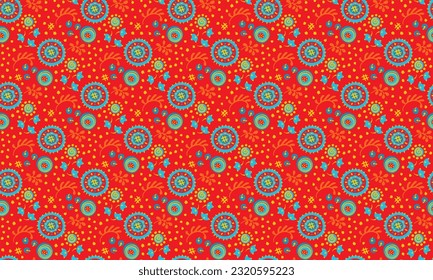 Nahtloses Muster mit Fantasy-Blumen, ethnisch rotierendem, mehrfarbigem Gewebe und Fliesendesign, natürlichen Tapeten, Blumendekoration, kurvenreiche Illustration. Paisley Print handgezeichnet Elemente.Ukrainisches Muster