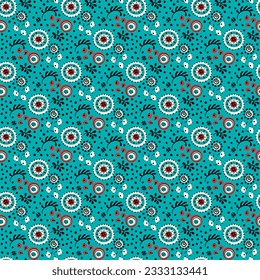 Seamless pattern with fantasy flowers, ethnic rotary repeat fabric and tile design, natural wallpaper, floral decoration curl illustration. Paisley print hand drawn elements.Ukrainian pattern
