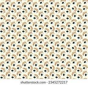 Seamless pattern with fantasy flowers, ethnic rotary repeat fabric and tile design, natural wallpaper, floral decoration curl illustration. Paisley print hand drawn elements.Ukrainian pattern