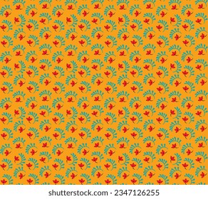 Seamless pattern with fantasy flowers, ethnic rotary repeat fabric and tile design, natural wallpaper, floral decoration curl illustration. Paisley print hand drawn elements.