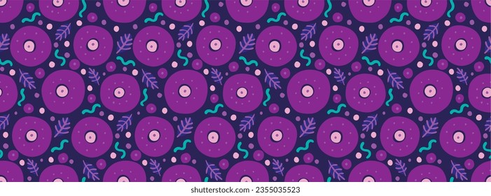 Nahtloses Muster mit Fantasy-Blumen, ethnisch rotierendem, mehrfarbigem Gewebe und Fliesendesign, natürlichen Tapeten, Blumendekoration, kurvenreiche Illustration. Paisley drucken handgezeichnete Elemente. Die Innendekoration.