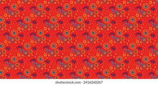 Seamless pattern with fantasy flowers, ethnic rotary repeat fabric and tile design, natural wallpaper, floral decoration curl illustration. Paisley print hand drawn elements.Ukrainian pattern