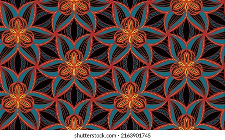 Seamless pattern with fantasy flowers, natural wallpaper, floral decoration curl illustration. Paisley print hand drawn elements.