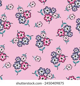 Seamless pattern with fantasy flowers, natural wallpaper, floral decoration curly illustration. Paisley printed hand drawn elements. home decor
