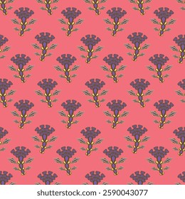 Seamless pattern with fantasy flowers, natural wallpaper, floral decoration curly illustration. Paisley printed hand drawn elements.