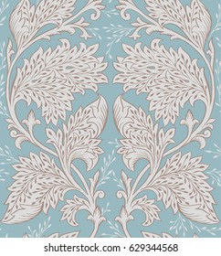 Seamless pattern with fantasy flowers, natural wallpaper, floral decoration curl illustration. Paisley print hand drawn elements. Home decor.