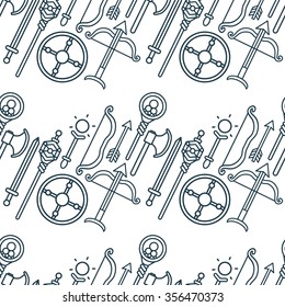 Seamless pattern. Fantasy role-playing game icons. Vector illustration.