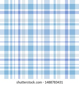Seamless pattern in fantasy white and blue colors for plaid, fabric, textile, clothes, tablecloth and other things. Vector image. 