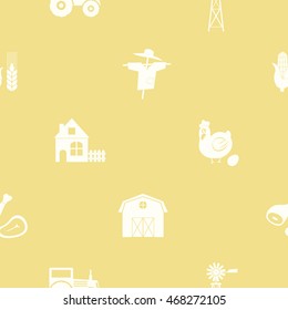 Seamless pattern with farm icons for your design