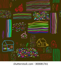 Seamless pattern with farm life.