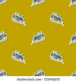 Seamless pattern with farm tractor for your design