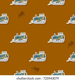 Seamless pattern with farm tractor for your design