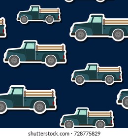 Seamless pattern with farm truck for your design