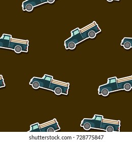 Seamless pattern with farm truck for your design