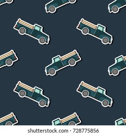 Seamless pattern with farm truck for your design