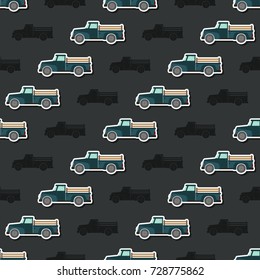 Seamless pattern with farm truck for your design
