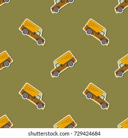 Seamless pattern with farm truck for your design