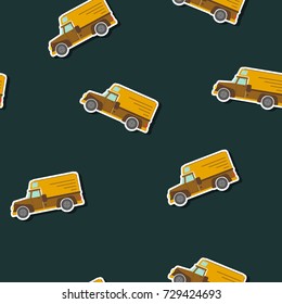 Seamless pattern with farm truck for your design
