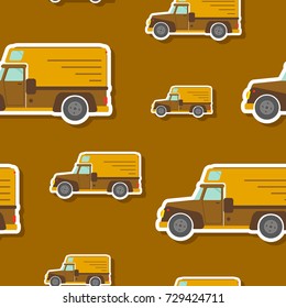 Seamless pattern with farm truck for your design