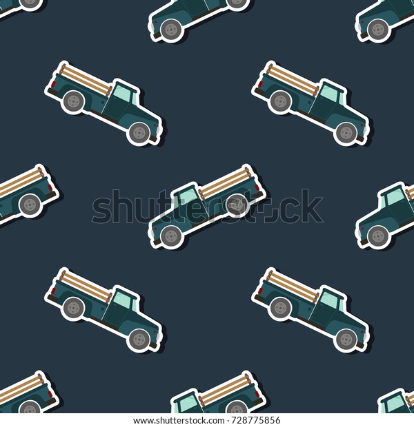 Seamless pattern\
with farm truck for your\
design
