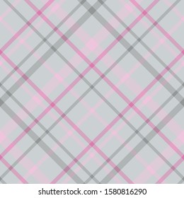 Seamless pattern in fascinating cold gray and pink colors for plaid, fabric, textile, clothes, tablecloth and other things. Vector image. 2