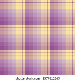 Seamless pattern in fascinating cozy violet and yellow colors for plaid, fabric, textile, clothes, tablecloth and other things. Vector image. 