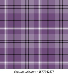 Seamless pattern in fascinating discreet violet, black and white colors for plaid, fabric, textile, clothes, tablecloth and other things. Vector image. 
