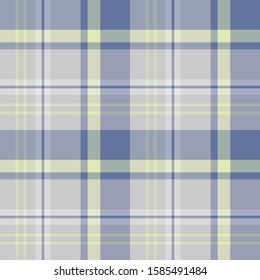 Seamless pattern in fascinating gray, discreet dark blue and light lime green colors for plaid, fabric, textile, clothes, tablecloth and other things. Vector image. 
