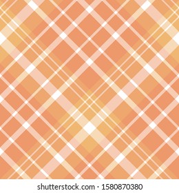 Seamless pattern in fascinating orange and white colors for plaid, fabric, textile, clothes, tablecloth and other things. Vector image. 2