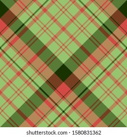 Seamless pattern in fascinating stylish green and red colors for plaid, fabric, textile, clothes, tablecloth and other things. Vector image. 2