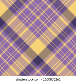 Seamless pattern in fascinating stylish violet and yellow colors for plaid, fabric, textile, clothes, tablecloth and other things. Vector image. 2