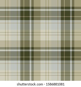 Seamless pattern in fascinating swamp green, gray and beige colors for plaid, fabric, textile, clothes, tablecloth and other things. Vector image. 