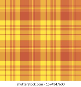 Seamless pattern in fascinating yellow and orange colors for plaid, fabric, textile, clothes, tablecloth and other things. Vector image. 