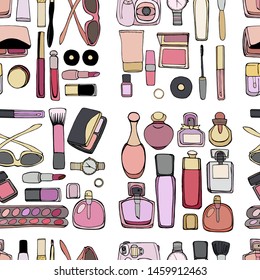 Colorful Cosmetics Makeup Icon Set Line Stock Vector (Royalty Free ...