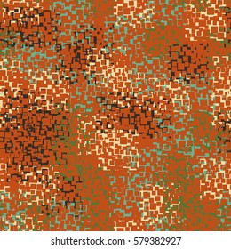 Seamless pattern. Fashion camouflage. Picture of rounded squares. Grunge. Flat.