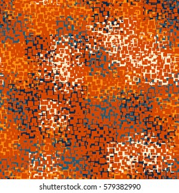 Seamless pattern. Fashion camouflage. Picture of rounded squares. Grunge. Flat.