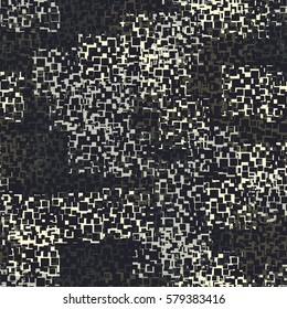 Seamless pattern. Fashion camouflage. Picture of rounded squares. Grunge. Flat.