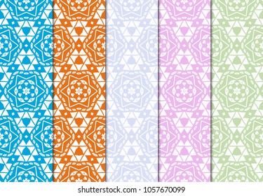 Seamless pattern Fashion geometric ornament. ART DECO. Vector illustration. Set of color background. design