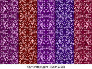 Seamless pattern Fashion geometric ornament. ART DECO. Vector illustration. Set of color background. design