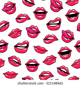 Vector Seamless Pattern Lips Lips Icon Stock Vector Royalty Free