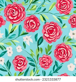 seamless pattern fashion print flowers background floral texture illustration botanical art ornament flora garden image colorful plant modern flora bloom beauty endless repeat eps vector