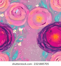 seamless pattern fashion print flowers background floral texture illustration botanical art ornament flora garden image colorful plant modern flora bloom beauty endless repeat eps vector