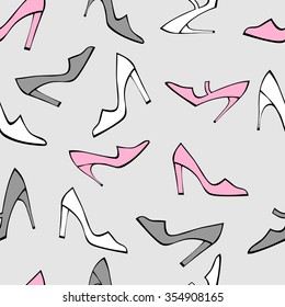 seamless pattern with fashion shoes